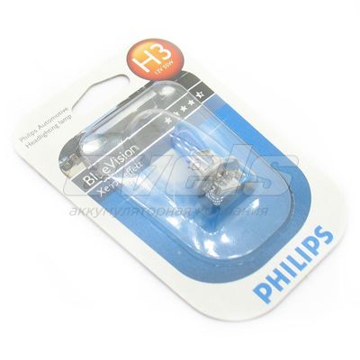 Лампа "PHILIPS" 12v H3 55W (PK22s) Blue Vision Ultra (голубой спектр ув. мощ.) блистер — основное фото